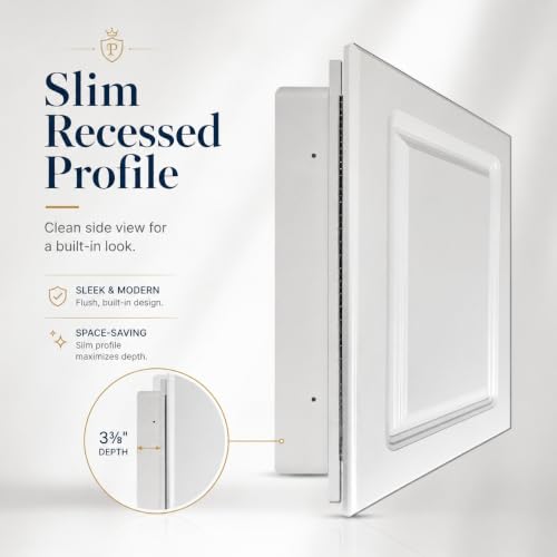White Recessed Medicine Cabinet - 16 x 22 Inch Wall Mount Bathroom Storage with Adjustable Shelves