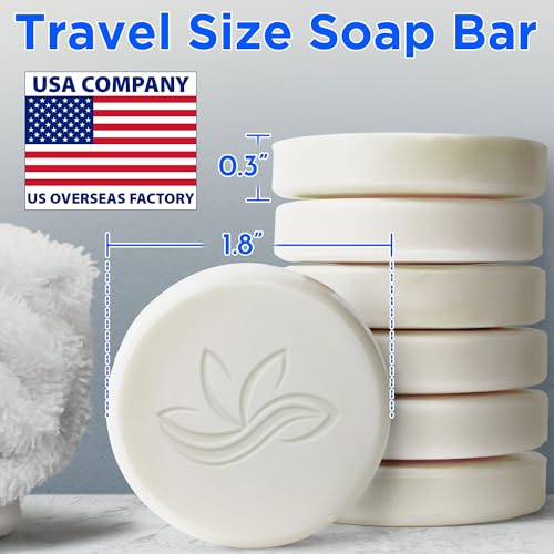 BERGMAN KELLY - Hotel Soap Bars - White Tea, 0.5 oz, 400 PK - Travel Size Luxury Bulk Amenities Bar Soap - Mini Individually Wrapped Round Soap - Small Toiletries for Airbnb, Motel, Guest Bathroom