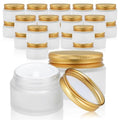 RAMFIYN 24 Pack 2oz Frosted Glass Cosmetic Jars with Gold Lids — Sample & Travel Containers