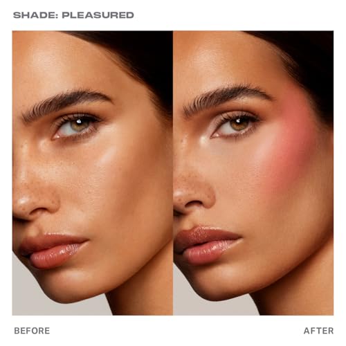 Morphe Huephoric Rush 3-in-1 Silk Cream Blush - Cream-to-Matte Buildable Blush for Cheeks - Primes, Hydrates & Blurs Skin for a Supple-Matte Finish - Pleasured (0.28 Ounce)