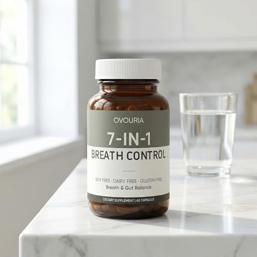 Ovouria Breath & Gut Balance 7-in-1 Capsules for Fresh Breath & Digestive Support - Vegan, Non-GMO, 60 Count