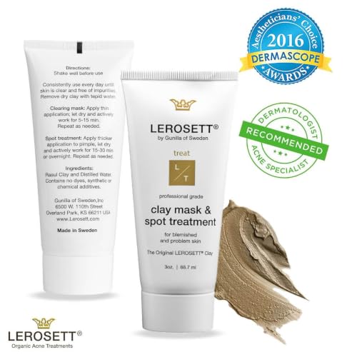Gunilla Of Sweden LEROSETT Clay Mask & Spot Treatment 3oz Natural Skin Care