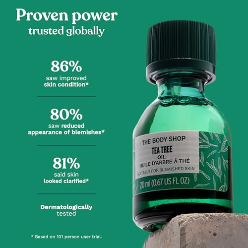 The Body Shop Tea Tree Oil 0.33 Fl Oz - Acne-Prone Skin, Vegan, Pocket Size