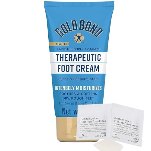 Foot Cream Bundle and RadianceAura BZK Antiseptic Towelettes + 1 pack of Foot Cream, Triple Action Relief 4oz (118 ml).