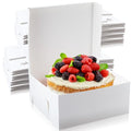 Ireer 50 Pack White Cake Boxes 16 x 16 x 6 Inch Bakery Transport Containers