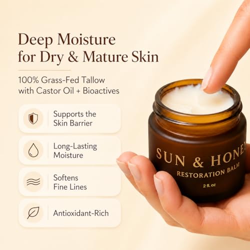 Beef Tallow Face Moisturizer with Castor Oil & Jojoba - Hydrating Natural Skincare