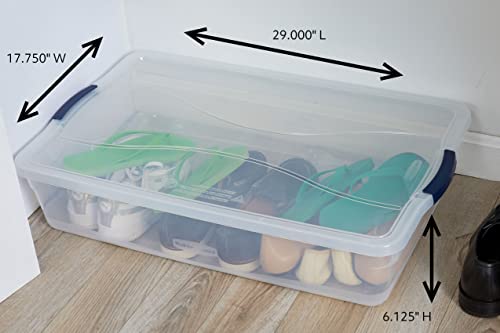 42 Qt Stackable Plastic Storage Bins with Latching Lids - 4 Pack
