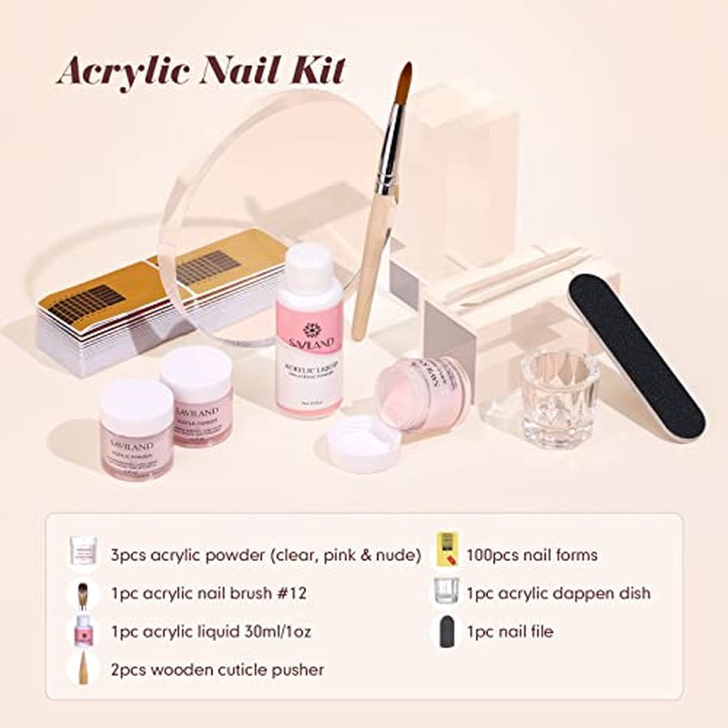 2Pcs Acrylic Nail Art Brushes Size 8 10, 100% Pure Kolinsky Hair Oval Nail Brush for Acrylic Application, Professional Nail Extension Manicure Tool Striping Nail Drawing Pen for Home