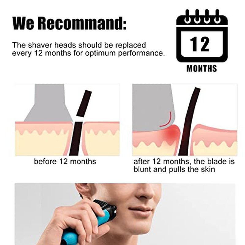 21B Shaver Blades for Braun Series 3 Replacement Head&for Braun s3 Wet and Dry Replacement Head, 21B Foil and Cutter Compatible with Braun Series 3 Electric Razors 300s,310s,3010s,3040s,5409,340s-4