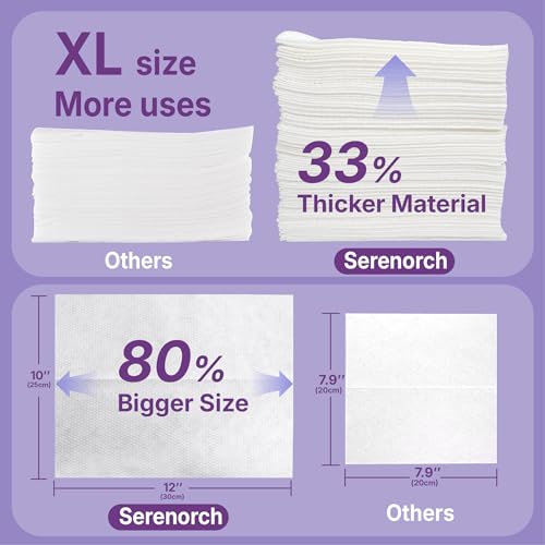 Pearl Texture Disposable Face Towels XL - 50 Count, Gentle Deep Cleaning
