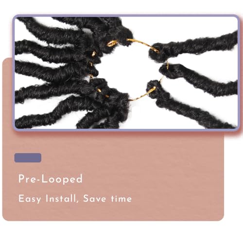 BOHOBABE Long Faux Locs Crochet Hair 30 Inch with Curly Ends, Natural Black 1B - Pack of 6