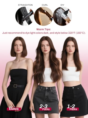 Moresoo Balayage Dark Brown to Toffee Blonde Clip-In Hair Extensions 12 Inch 80g
