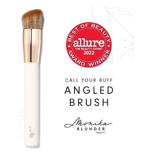 Monika Blunder Beauty - Call Your Buff Angled Brush - Custom-Sculpted Synthetic Buffing Brush - Clean Beauty, Vegan, Cruelty-Free