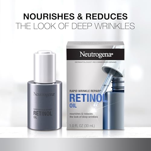 Neutrogena Rapid Wrinkle Repair Retinol Face Oil, Daily Anti-Aging Face Serum to Fight Fine Lines, Deep Wrinkles, & Dark Spots, 1.0 fl. oz,(Pack of 2)