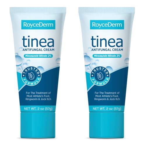 RoyceDerm Miconazole 2% Antifungal Cream Pack of 2 for Tinea, Athlete’s Foot & Ringworm