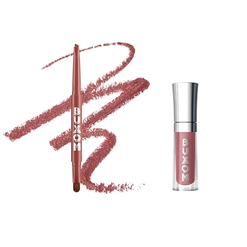 BUXOM Mini Full-On Plumping Lip Polish in Dolly + Power Line Plumping Lip Liner in Hush Hush Henna