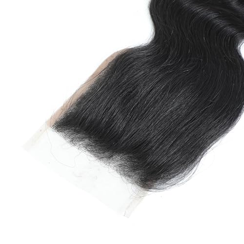 Remy 4x4 Lace Closure 10 Inch Human Hair Bundle Natural Black No Shedding