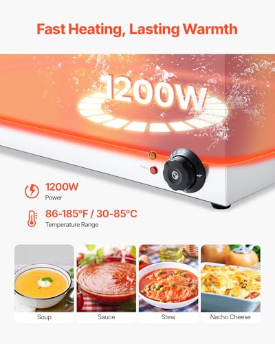 Commercial Food Warmer 24QT with 1/3 & 1/6 Pan Variations - Stainless Steel Steam Table for Catering