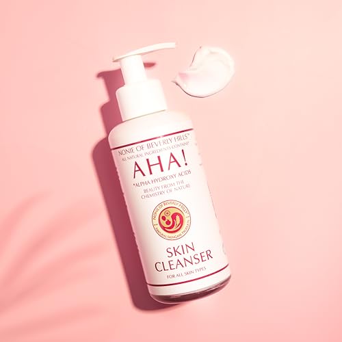 Nonie AHA All-Natural Skin Cleanser – Vegan, 100% Natural Makeup Remover & Exfoliating Pore Care 7 oz