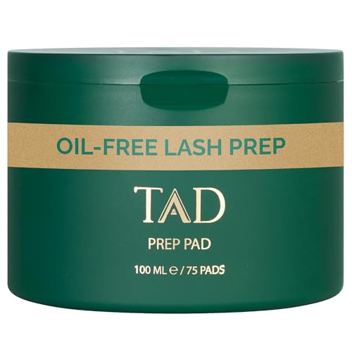 TAD Beauty Prep Pad - DIY Lash Prep Wipes to Clean and Prime Natural Lashes Before Extensions - Disposable Single Use Eyelash Pads with Tweezers - 75 Count for At Home Lash Application Professional