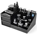 Black Cologne Organizer Stand for Men, Bathroom Counter Storage Shelf