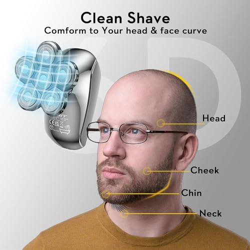 Kibiy Sapphire 6D Blade Replacement Head for Electric Shavers - Waterproof Men’s Razor, Wet & Dry Compatible