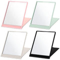 4 Pcs Small Folding Travel Mirror Rectangle Compact Mirror Portable Pocket Mirror Small Makeup Folding Mirror Stand up Vanity Mirror for Women Girls Daily Use, Pink White Green Black, 4.9 x 3.7 Inch