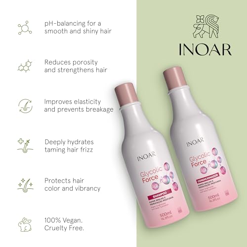 Glycolic Acid Hair Shampoo & Conditioner Set for Deep Cleansing & Hydration