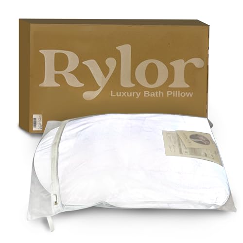 Rylor Full Body Bath Pillow ? Luxury Cushion for Bathtub | Extra Large & Thick | Premium Packaging - Head, Neck, Shoulder & Back Support ? Quick-Dry, Mold Resistant ? for Women & Men (White)