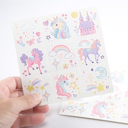 Cheerland 108pcs Unicorn Tattoos Girls Unicorn Birthday Party Decorations Magical Party Favors Birthday Pastel Party Supplies Rainbow Unicorns Temporary Tattoos Kids Temp Tats Girl Baby Shower