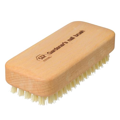 Redecker Gardener's Nail Brush with Tampico Fiber & Oiled Beechwood Handle, 4-1/4"