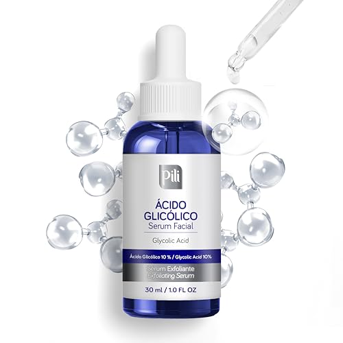 Pili Glycolic Acid 10% Concentration - | Skin Brightening, Smoothing, Exfoliating Serum | with AHA for Collagen and cell renewal Boost | 1 fl. oz bottle