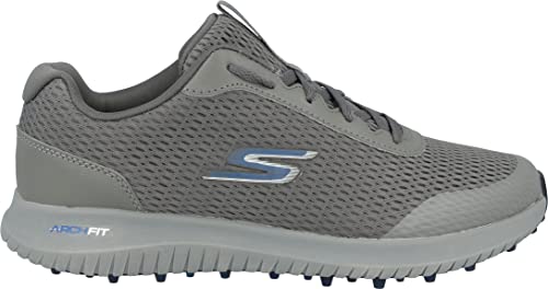 Men's Spikeless Golf Shoes - Skechers Max Fairway 3 Arch Fit Wide Charcoal Navy
