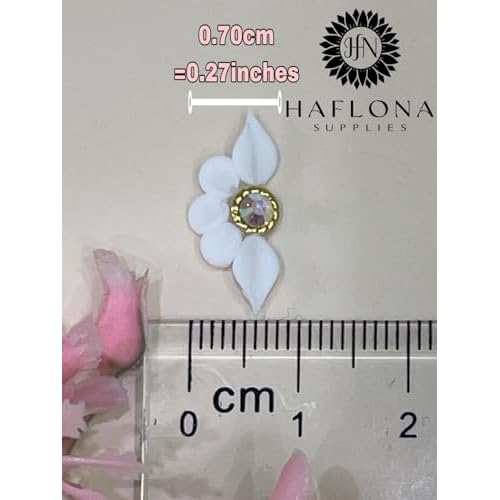 Set 32PCs 3D Sweet Season Poinettia (5 Petals) Flower Nail Art Charms Handmade by Acrylic Powder Design Acrylic Nail Art for Women Girls (Full16 Colors-32Pcs)