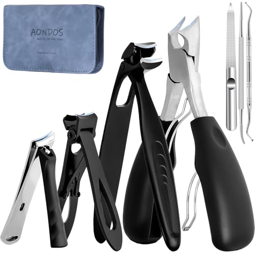 Heavy Duty Angled Nail Clippers Set for Thick Nails - 7 Pieces
