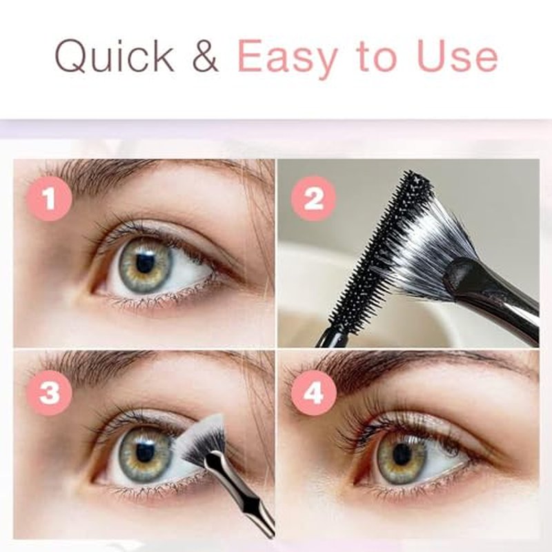 Folding Angle Scalloped Lash Brush, 2024 NEW Mascara Fan Brush for Lashes Eyelash Separator Tool, Eyelash Comb for Upper Lower Eye Lash Makeup Tools, Eye Makeup Fan Brush For Women (10 PCS)