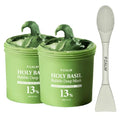 P.CALM Holy Basil Bubble Deep Mask 2EA + BRUSH ? Holy Basil & Carbonated Water for Cleansing Pores & Blackheads, Korean Clay to Bubble Wash-Off Pack, Stocking Stufffers (2EA x 90g / 3.17 oz)