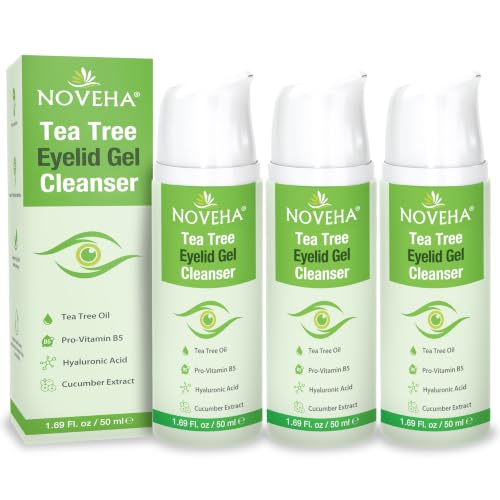 Tea Tree Eyelid Gel Cleanser 3 Pack - Gentle Daily Plant-Based Eyelash & Eyelid Care