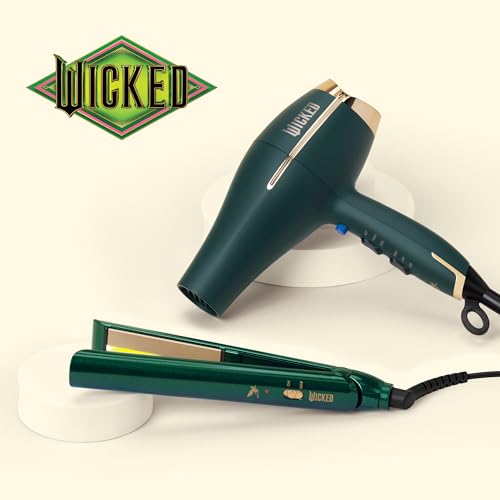Conair Wicked Elphaba 1-Inch Flat Iron with Light-Up Technology - Travel Hair Straightener
