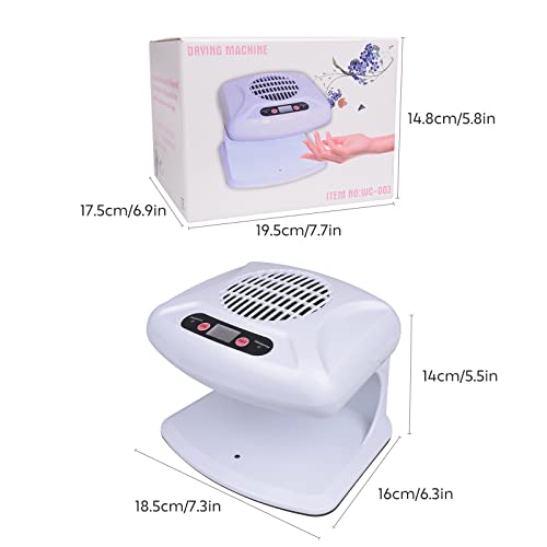 Gegong Air Nail Dryer with Auto Sensor 300W Hand & Foot Fast Drying Light Blue