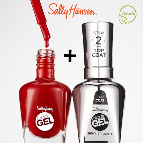 Sally Hansen Miracle Gel Keith Haring Salon Quality Nail Polish | Gel-Like Formula, Two-Step System, No UV Light Needed, Long Lasting | Opaque, Glossy | 917 Red-iant Baby | Red Nail Color