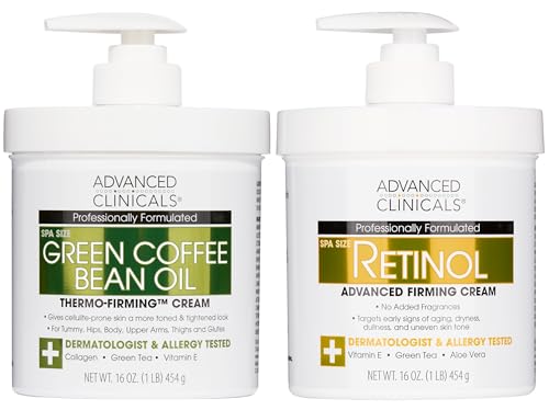Advanced Clinicals Green Coffee Bean Oil Firming & Retinol Body Cream Set