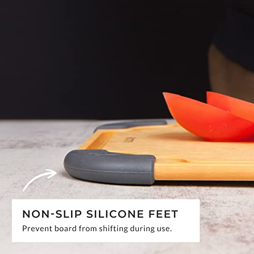 Elihome 3-Pack Essential Series Reversible Cutting Boards with Juice Groove, Knife Friendly & Dishwasher Safe