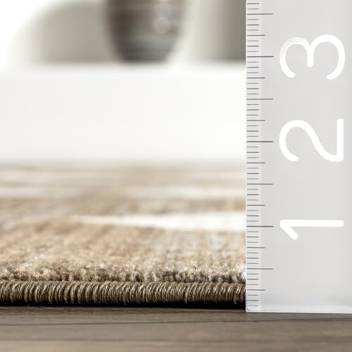 NuLoom Meline Checkered Fringe Area Rug - 2'8 x 7'10 Beige Blue Ivory Durable Runner