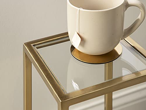 Gold Accent Drink Table - Modern Glam Side Table for Display & Storage