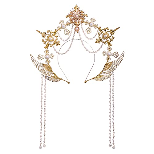 Gold Halo Crown Headband for Women - Goddess Costume Accessory