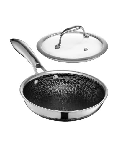 7-Inch Hybrid Nonstick Frying Pan with Lid - Dishwasher & Oven Safe