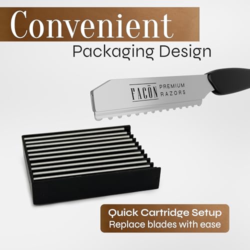 Fac?n Professional Hair Styling Razor Replacement Blades, Faether Razor Blades for Thinning Texturizing Layering Cutting Hair, Premium Platinum Japanese Stainless Steel for Salon Hairstyling- 10 Count