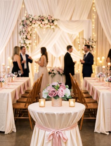 Dusty Pink Faux Flower Centerpieces Set of 10 for Wedding & Events - BLOSMON Variation of Dusty Rose-3 Colors / 10