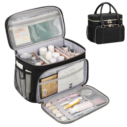 Travel Toiletry Bag for Women Girls - Large Waterproof Makeup Organizer - Black / Standard